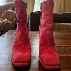 SAM EDELMAN PINK CONFETTI PLATFORM BOOTIES